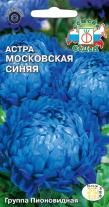 Цветок Астра Московская синяя (пионовидная)